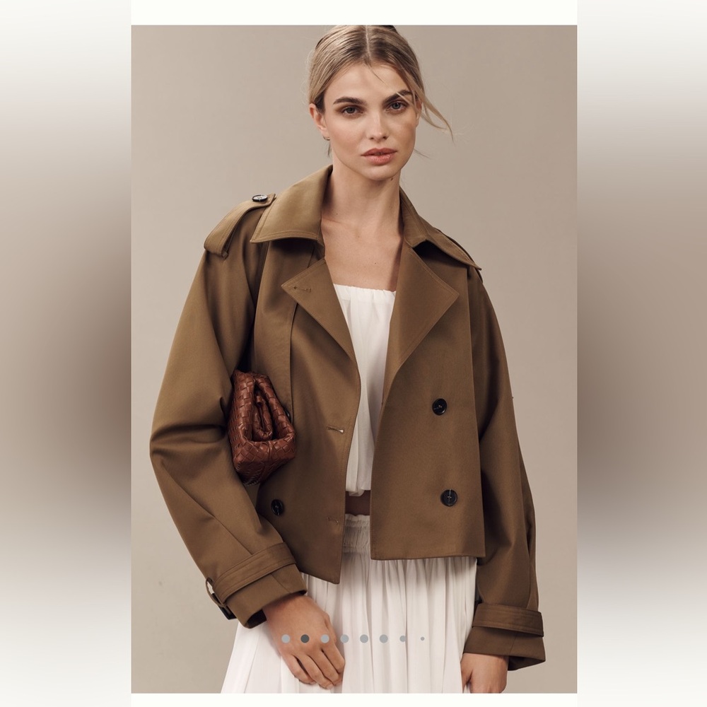 Anthropologie Crop Trench Coat